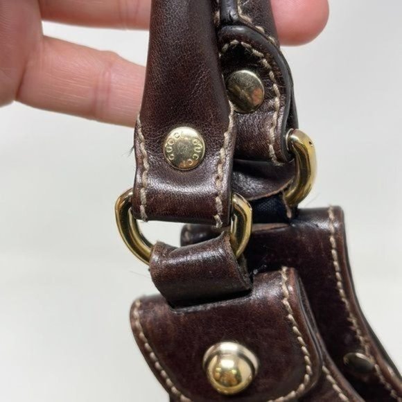 Gucci Pelham Guccissima Canvas Studded hobo shoulder bag 203624 - Picture 6 of 16